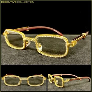 Men's Classy Sophisticated Retro Hip Hop Rapper Clear Lens EYE GLASSES Handmade! - Picture 1 of 10