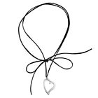 Elegant Heart Pendant Choker Necklace Long Rope Neckchain For Women Girls