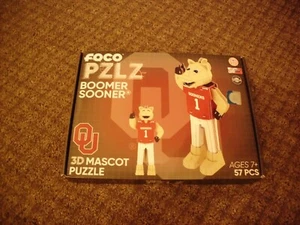 FOCO PZLZ Oklahoma Boomer Sooner 3D Mascot PUZZLE, ages 7+, new - Picture 1 of 2