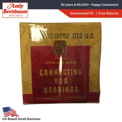 32-41 Plymouth 6-Cyl Upper Lower Engine Connecting Rod Bearings Pair 1238552 NOS - Image 1 of 3
