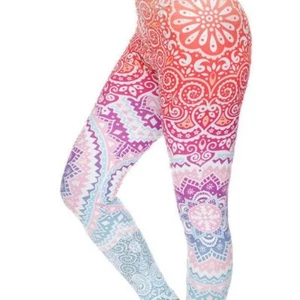 Women's 6-10 Mandala Pastel Yoga Fitness Leggings Workout Gym Activewear Pants - Picture 1 of 12