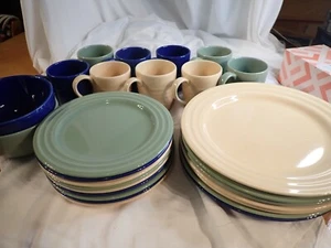Pier 1 New Essentials 27 total - 7 dinner plates 9 salad plates 2 bowls 9 Mugs - Picture 1 of 7