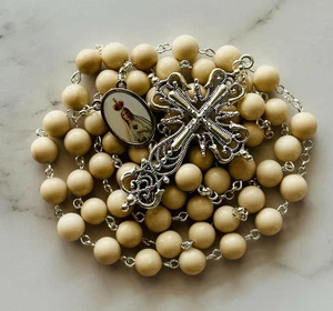 Vintage Bronze Natural Jasper Stone Beads Holy Rosary For Catholic Prayer gift - Picture 1 of 5