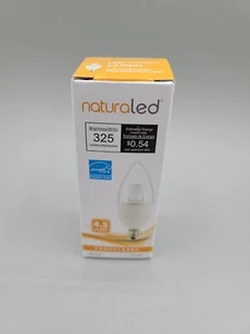 NaturaLED 4.5W Candelabra LED Bulb 120V E12 Base 2700K Clear Dimmable 325 Lumens - Picture 1 of 5