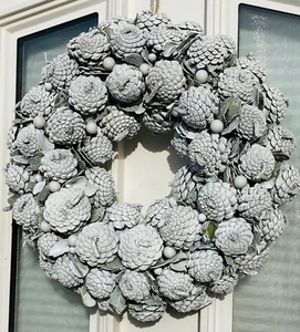 Adventskranz Weihnachtskranz Fichte Weiß Natur Neu - Bild 1 von 3