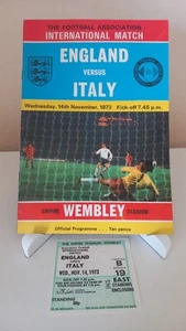 ENGLAND V ITALY Programme 14th November 1973 + Ticket - Picture 1 of 5