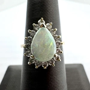 14K 585 Yellow Gold 2.1G Opal Ring Size: 6.5! (WMP014042) - Picture 1 of 11