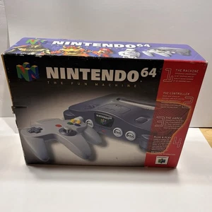 ORIGINAL 1996 Nintendo N64 Video Game Console EMPTY BOX & STYROFOAM ONLY-GC - Picture 1 of 24