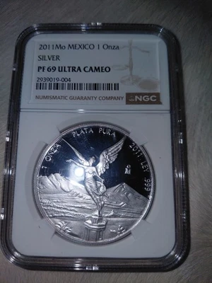 2011 Mexico Libertad 1 Oz. Silver Coin - NGC MS69 - Image 1 of 2