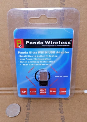 2012 Panda Wireless Ultra Wifi N USB Adapter 2.4Ghz B/G/N NOS Model PAU03 Win 7 - Image 1 of 2