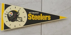 Vintage 1988 Pittsburgh Steelers Kunststoff Wanduhr Wimpel NFL Batterie funktioniert - Bild 1 von 11