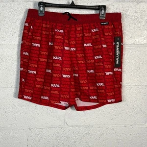Pantalones Cortos Karl Lagerfeld Paris Para Hombre Monograma 5" Cordón - Rojo - Grande $70 - Imagen 1 de 6