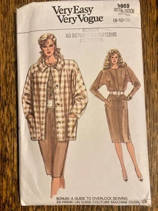 Vogue V9969 Coat Jacket & Dress 8-10-12 Very Easy Very Vogue NEW! Uncut - Picture 1 of 3