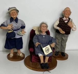 Richard Simmon's Nana's Family Nana in Chair,  Norman  And Miss Bea Dolls - Picture 1 of 7