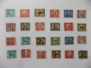 U S Coll'n of (24) used PRECANCELLED STAMPS with different cities-9-19-LS - Picture 1 of 2