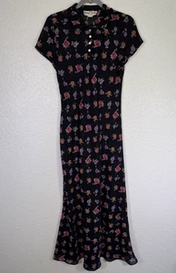 Vintage Floral Dress Womens 8 Floral Maxi 90s Cottagecore Sheer Ronni Nicole - Picture 1 of 12