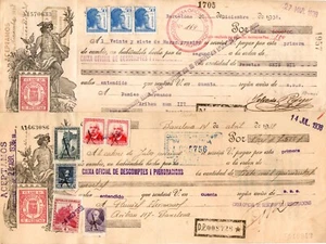 RIESIGE ATEMBERAUBENDE SPANISCHE BÜRGERKRIEGSZEIT BANKENTWURF(E) mit MEHREN SELTENEN BRIEFMARKEN 90 % RABATT AUF CV - Bild 1 von 1