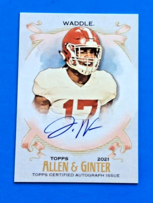 2021 ALLEN & GINTER . JAYLEN WADDLE . AUTOGRAPH . MIAMI DOLPHINS , R/C .WIDE REC - Image 1 of 2
