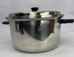VINTAGE PRUDENTIAL WARE EKCO 8 QT STOCK POT & LID TRI CLAD 304 SS TITANUIM - Picture 1 of 16