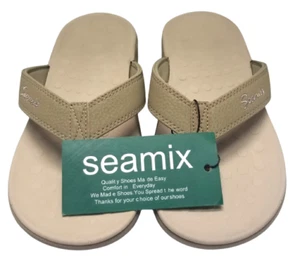 Seamix Women Orthopedic Flip Flop Sandy Beige Size 8-New with Tags - Picture 1 of 15