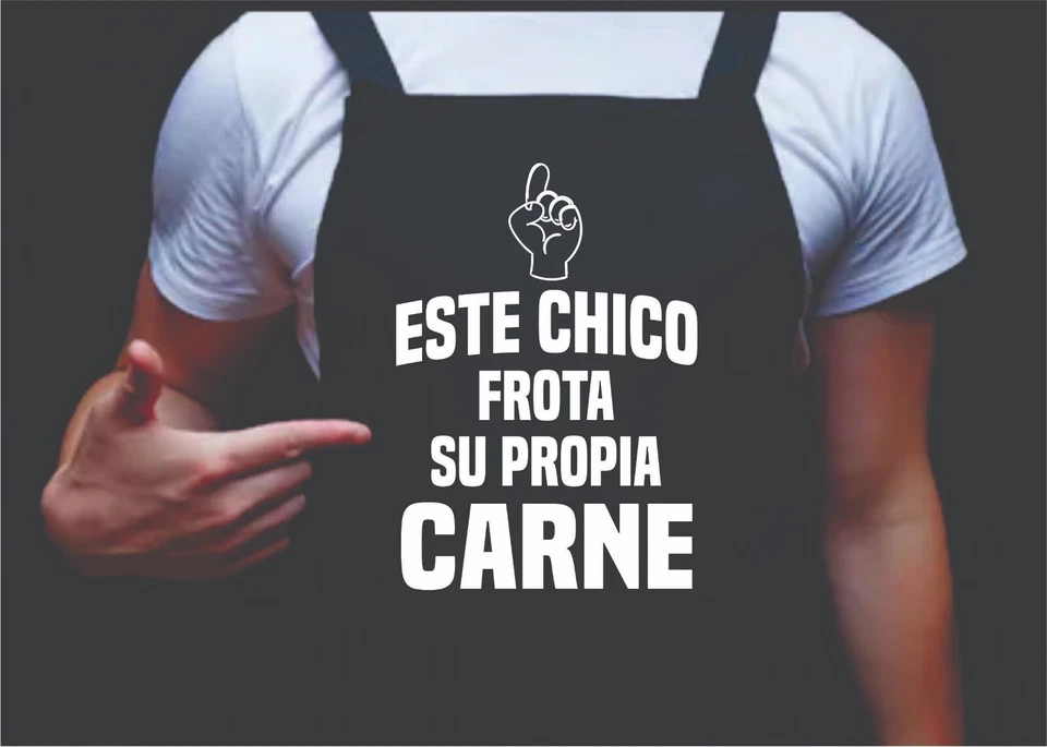 Avental Masculino Este Chico Frota Su Propia Carne Avental Masculino Engraçado para Churrasco, Avental Masculino - Imagem 1 de 1