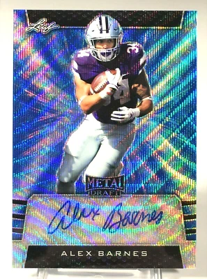 Alex Barnes 2019 Leaf Metal Draft Autograph Blue Prismatic Variation #PV-AB1 /20 - Image 1 of 3