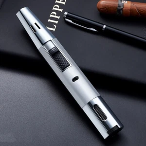 Torch Lighter Refillable Butane Lighter Windproof Jet Flame Lighter Visible BBQ - Picture 1 of 12