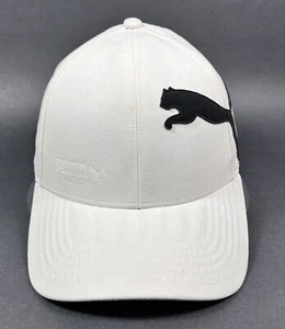 Puma Suede Strap Back Hat Cap White Baseball Outdoor Athletic Sports Logo Mens - Picture 1 of 17