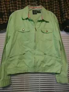 LIGHTHOUSE APPAREL Women's Zippered Pocketed Lime Green Denim Jacket - Sz XL - Picture 1 of 8