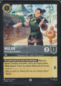 Disney Lorcana Karte Mulan - Verkleidete Soldatin 7ARI 193/204 Common - Bild 1 von 2