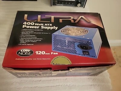 NEW Ultra V Series 400 Watt ATX Computer Power Supply V400BK ULT-31840 - Image 1 of 3