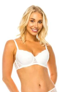 Women's Floral Lace Bra Soft Cup Underwire Comfort Lingerie - Picture 1 of 12