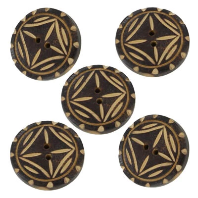 African Zulu Tribal Horn Handmade Button Set - Image 1 of 4