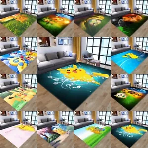 Kids 3D Pokémon Pikachu Home Rug Living Room Bedroom Area Rug Carpet Floor Mats - Picture 1 of 24