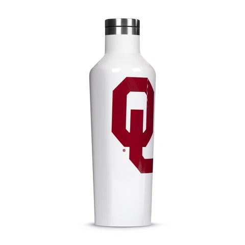 Corkcicle Oklahoma Sooners NCAA 2 pack Canteen 16oz Big Logo, White Cover