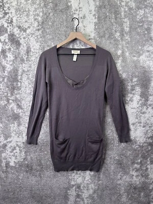 Vestido Diesel Pequeño Para Mujer Gris Cuello Redondo Manga Larga Lana Hasta la Rodilla Bolsillos Foto 1 de 4