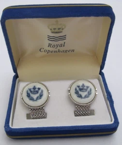 Vintage Royal Copenhagen Crown Cufflinks, New Old Stock - Picture 1 of 7