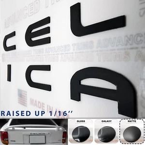 MATTE BLACK BUMPER LETTER REAR INSERTS FOR CELICA NOT DECALS FREE SHIPPING - Picture 1 of 6