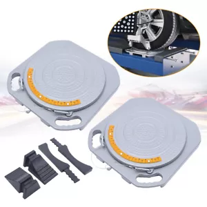 360?? Rotating Pair Aluminum Turntable Wheel Alignment Turn Plate Garage Tool - Picture 1 of 12