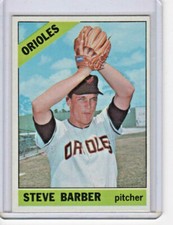 Steve Barber Baltimore Orioles 1966 Topps Baseball Card #477 (SET BREAK)  (D)