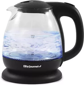 Elite Gourmet EKT1001 Electric 1.0L BPA-Free 1100W Glass Kettle Cordless Used - Picture 1 of 9