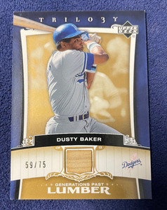 Dusty Baker 2005 Upper Deck Trilogy Generations Past Lumber Gold Bat /75 NM
