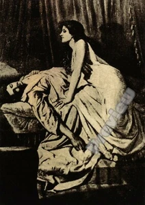 Burne Jones Le Vampire 1897 Vintage Gothic Print Poster Wall Art Picture A4 + - Picture 1 of 2