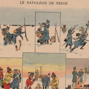 Le Napoléon de neige - Imagerie Quantin  De La Nézière - Gravure de presse 1900 - Imagen 1 de 2
