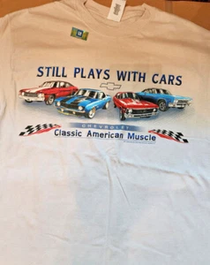 GM Chevrolet Still Plays With Cars SILVER Adult T-shirt - Picture 1 of 2