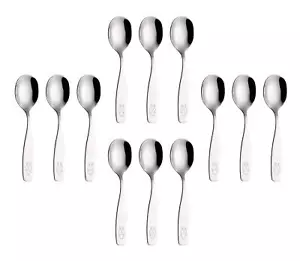 12 Pc Kids Silverware Set Engraved Dog Bunny Stainless Spoons - Picture 1 of 7
