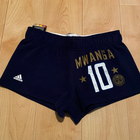MLS Adidas Womens Philadelphia Union Logo Booty Shorts Small Blue MWANGA #10 Cover