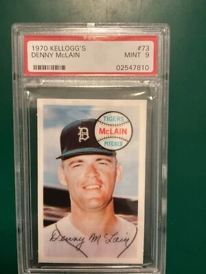 1970 Kellogg's #73 Denny McLain PSA 9 Tigers - Image 1 of 4