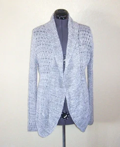 Damen Maurices grau und metallic silber Spitze Strick Cardigan Pullover Large - Bild 1 von 2
