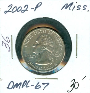 2002 P MISSISIPPI QUARTER ULTRA FINEST GRADE BU DMPL 99 CENTS SHIPPING * - Picture 1 of 2